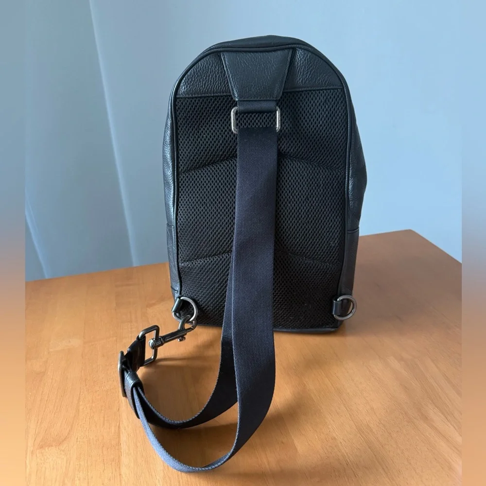 Coach Black and Brown Leather Backpack - Picture 3 of 5